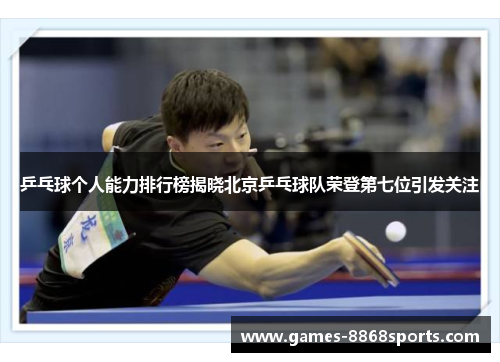 乒乓球个人能力排行榜揭晓北京乒乓球队荣登第七位引发关注